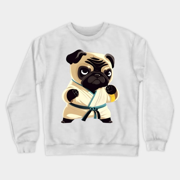 Pug dog knows karate Crewneck Sweatshirt by UniqueMe